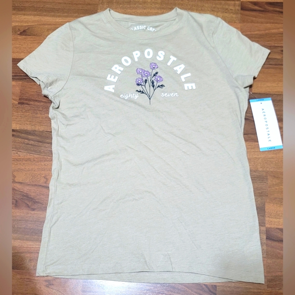 NWT AEROPOSTALE Womens Brown Graphic T-SHIRT L (10-12) - Picture 3 of 10
